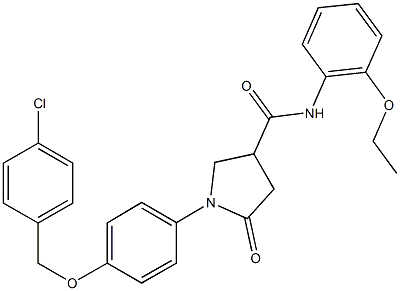 1-{4-[(4-chlorobenzyl)oxy]phenyl}-N-(2-ethoxyphenyl)-5-oxo-3-pyrrolidinecarboxamide 结构式