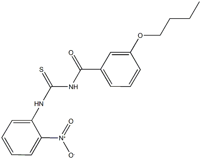 N-(3-butoxybenzoyl)-N'-{2-nitrophenyl}thiourea 结构式