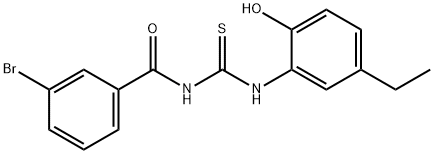 N-(3-bromobenzoyl)-N'-(5-ethyl-2-hydroxyphenyl)thiourea 结构式