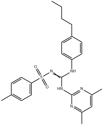 N-{(4-butylanilino)[(4,6-dimethyl-2-pyrimidinyl)amino]methylene}-4-methylbenzenesulfonamide 结构式