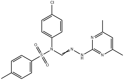 2-{[{4-chloro[(4-methylphenyl)sulfonyl]anilino}(imino)methyl]amino}-4,6-dimethylpyrimidine 结构式