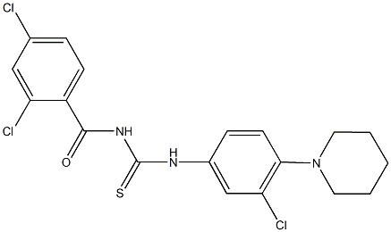 N-[3-chloro-4-(1-piperidinyl)phenyl]-N'-(2,4-dichlorobenzoyl)thiourea 结构式