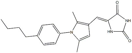 5-{[1-(4-butylphenyl)-2,5-dimethyl-1H-pyrrol-3-yl]methylene}-2,4-imidazolidinedione 结构式