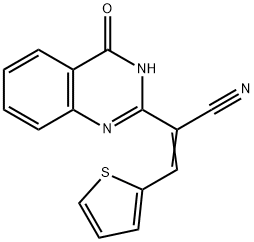 2-(4-oxo-3,4-dihydro-2-quinazolinyl)-3-(2-thienyl)acrylonitrile 结构式