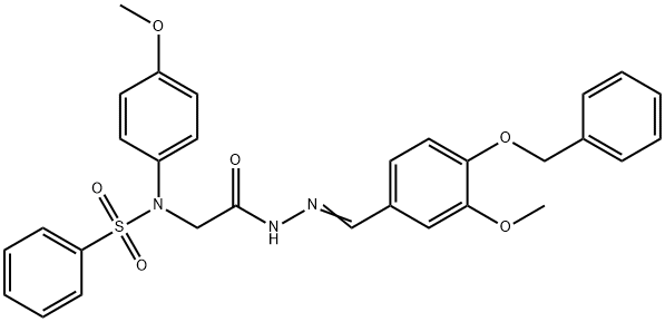 N-(2-{2-[4-(benzyloxy)-3-methoxybenzylidene]hydrazino}-2-oxoethyl)-N-(4-methoxyphenyl)benzenesulfonamide 结构式