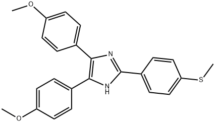 4,5-bis[4-(methyloxy)phenyl]-2-[4-(methylsulfanyl)phenyl]-1H-imidazole 结构式