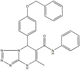 7-[4-(benzyloxy)phenyl]-5-methyl-N-phenyl-4,7-dihydrotetraazolo[1,5-a]pyrimidine-6-carboxamide 结构式