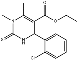 ethyl 4-(2-chlorophenyl)-1,6-dimethyl-2-thioxo-1,2,3,4-tetrahydro-5-pyrimidinecarboxylate 结构式