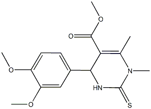 methyl 4-(3,4-dimethoxyphenyl)-1,6-dimethyl-2-thioxo-1,2,3,4-tetrahydro-5-pyrimidinecarboxylate 结构式