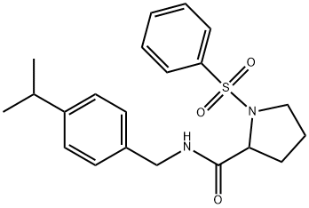 N-(4-isopropylbenzyl)-1-(phenylsulfonyl)-2-pyrrolidinecarboxamide 结构式