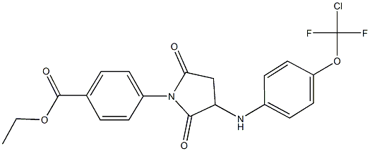 ethyl 4-(3-{4-[chloro(difluoro)methoxy]anilino}-2,5-dioxo-1-pyrrolidinyl)benzoate 结构式