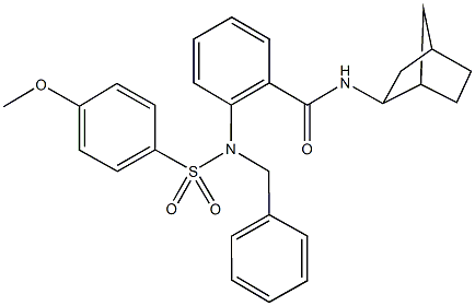 2-{benzyl[(4-methoxyphenyl)sulfonyl]amino}-N-bicyclo[2.2.1]hept-2-ylbenzamide 结构式