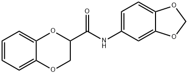 N-(1,3-benzodioxol-5-yl)-2,3-dihydro-1,4-benzodioxine-2-carboxamide 结构式