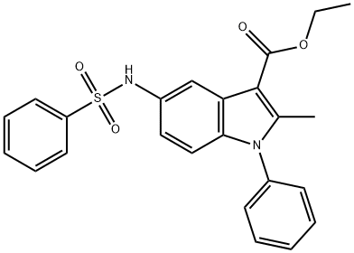 ethyl 2-methyl-1-phenyl-5-[(phenylsulfonyl)amino]-1H-indole-3-carboxylate 结构式