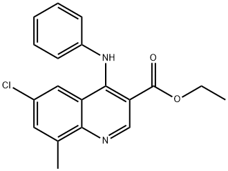 ethyl 4-anilino-6-chloro-8-methyl-3-quinolinecarboxylate 结构式