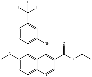 ethyl 6-methoxy-4-[3-(trifluoromethyl)anilino]-3-quinolinecarboxylate 结构式