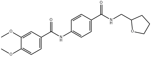3,4-dimethoxy-N-(4-{[(tetrahydro-2-furanylmethyl)amino]carbonyl}phenyl)benzamide 结构式