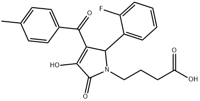 4-[2-(2-fluorophenyl)-4-hydroxy-3-(4-methylbenzoyl)-5-oxo-2,5-dihydro-1H-pyrrol-1-yl]butanoic acid 结构式