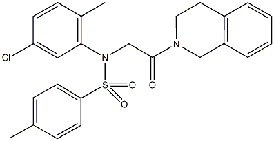 N-(5-chloro-2-methylphenyl)-N-[2-(3,4-dihydroisoquinolin-2(1H)-yl)-2-oxoethyl]-4-methylbenzenesulfonamide 结构式