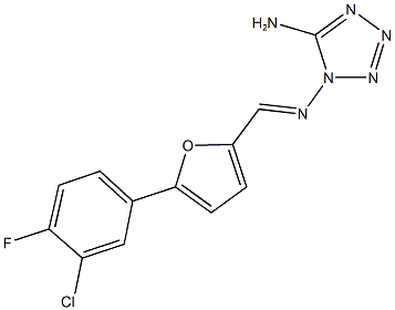 N-(5-amino-1H-tetraazol-1-yl)-N-{[5-(3-chloro-4-fluorophenyl)-2-furyl]methylene}amine 结构式