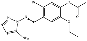 4-{[(5-amino-1H-tetraazol-1-yl)imino]methyl}-5-bromo-2-ethoxyphenyl acetate 结构式