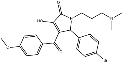 5-(4-bromophenyl)-1-[3-(dimethylamino)propyl]-3-hydroxy-4-(4-methoxybenzoyl)-1,5-dihydro-2H-pyrrol-2-one 结构式