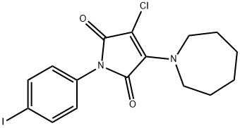 3-(1-azepanyl)-4-chloro-1-(4-iodophenyl)-1H-pyrrole-2,5-dione 结构式