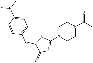 2-(4-acetyl-1-piperazinyl)-5-[4-(dimethylamino)benzylidene]-1,3-thiazol-4(5H)-one 结构式