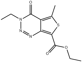 3,4-Dihydro-3-ethyl-5-methyl-7-ethoxycarbonylthieno[3,4-d]-1,2,3-triazin-4-one 结构式