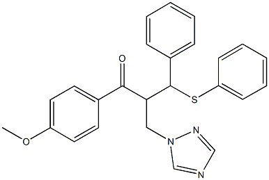 1-(4-methoxyphenyl)-3-phenyl-3-(phenylsulfanyl)-2-(1H-1,2,4-triazol-1-ylmethyl)-1-propanone 结构式