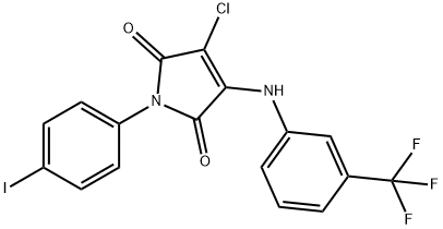 3-chloro-1-(4-iodophenyl)-4-[3-(trifluoromethyl)anilino]-1H-pyrrole-2,5-dione 结构式