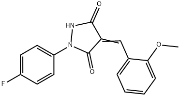 1-(4-fluorophenyl)-4-(2-methoxybenzylidene)-3,5-pyrazolidinedione 结构式