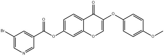 3-(4-methoxyphenoxy)-4-oxo-4H-chromen-7-yl 5-bromonicotinate 结构式