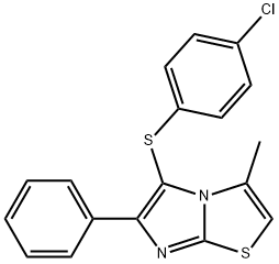 5-[(4-chlorophenyl)sulfanyl]-3-methyl-6-phenylimidazo[2,1-b][1,3]thiazole 结构式