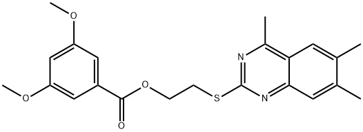 2-[(4,6,7-trimethyl-2-quinazolinyl)sulfanyl]ethyl 3,5-dimethoxybenzoate 结构式