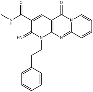 2-imino-N-methyl-5-oxo-1-(2-phenylethyl)-1,5-dihydro-2H-dipyrido[1,2-a:2,3-d]pyrimidine-3-carboxamide 结构式