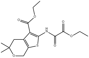 ethyl 2-{[ethoxy(oxo)acetyl]amino}-5,5-dimethyl-4,7-dihydro-5H-thieno[2,3-c]pyran-3-carboxylate 结构式