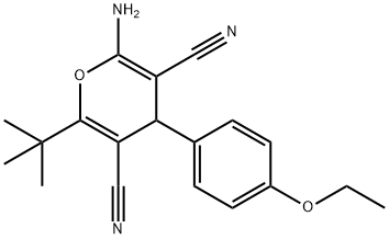 2-amino-6-tert-butyl-4-(4-ethoxyphenyl)-4H-pyran-3,5-dicarbonitrile 结构式