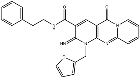 1-(2-furylmethyl)-2-imino-5-oxo-N-(2-phenylethyl)-1,5-dihydro-2H-dipyrido[1,2-a:2,3-d]pyrimidine-3-carboxamide 结构式