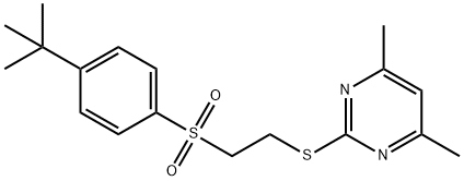 2-({2-[(4-tert-butylphenyl)sulfonyl]ethyl}sulfanyl)-4,6-dimethylpyrimidine 结构式