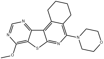 8-methoxy-5-(4-morpholinyl)-1,2,3,4-tetrahydropyrimido[4',5':4,5]thieno[2,3-c]isoquinoline 结构式