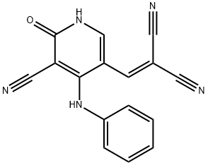 2-[(4-anilino-5-cyano-6-oxo-1,6-dihydropyridin-3-yl)methylene]malononitrile 结构式