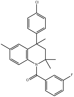 4-(4-chlorophenyl)-1-(3-fluorobenzoyl)-2,2,4,6-tetramethyl-1,2,3,4-tetrahydroquinoline 结构式