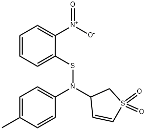 3-{4-methyl[(2-nitrophenyl)sulfanyl]anilino}-2,3-dihydrothiophene 1,1-dioxide 结构式