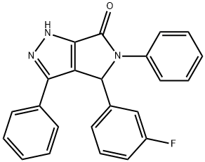 4-(3-fluorophenyl)-3,5-diphenyl-4,5-dihydropyrrolo[3,4-c]pyrazol-6(1H)-one 结构式