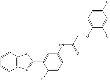 N-[3-(1,3-benzothiazol-2-yl)-4-hydroxyphenyl]-2-(2,4-dichloro-6-methylphenoxy)acetamide 结构式