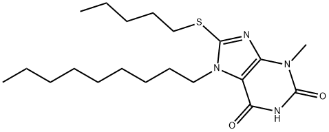 3-methyl-7-nonyl-8-(pentylsulfanyl)-3,7-dihydro-1H-purine-2,6-dione 结构式