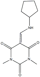 5-[(cyclopentylamino)methylene]-1,3-dimethylpyrimidine-2,4,6(1H,3H,5H)-trione 结构式