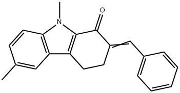 2-benzylidene-6,9-dimethyl-2,3,4,9-tetrahydro-1H-carbazol-1-one 结构式