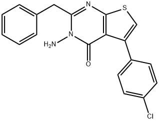 3-amino-2-benzyl-5-(4-chlorophenyl)thieno[2,3-d]pyrimidin-4(3H)-one 结构式